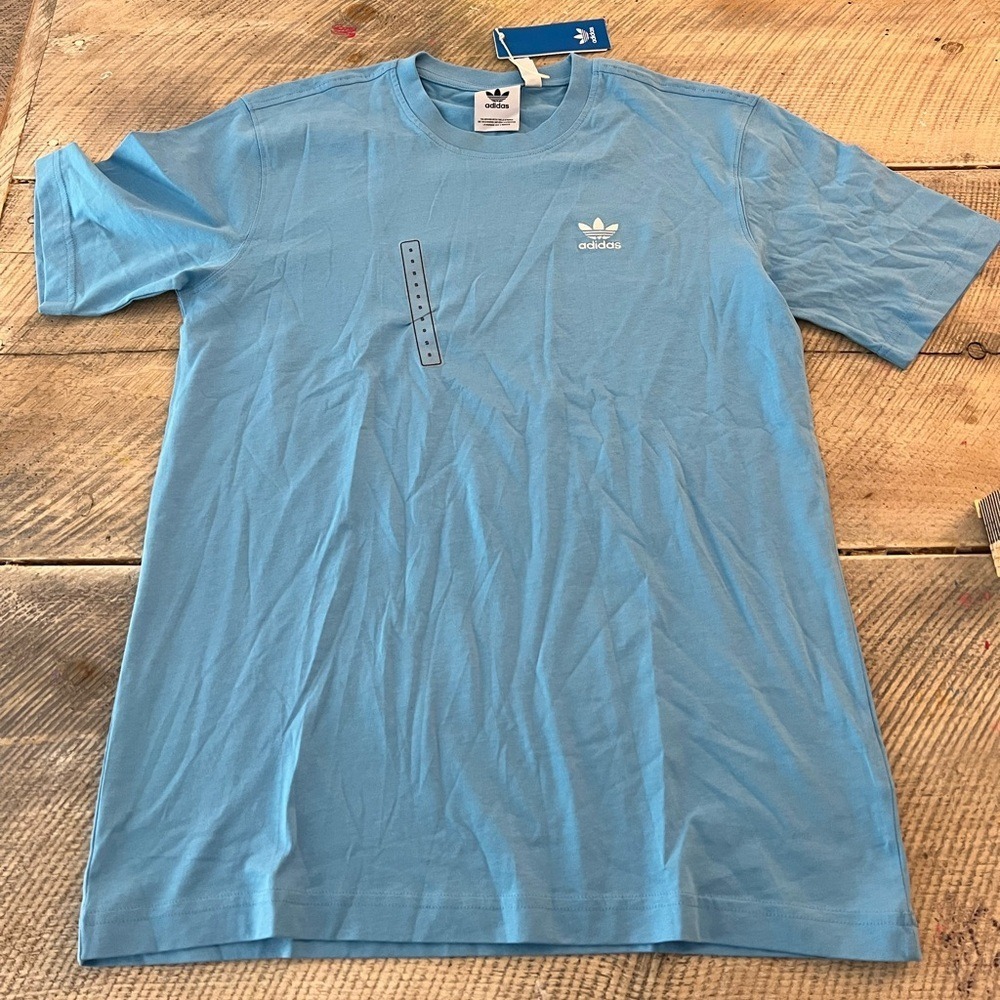 Adidas Originals Mens Essential Tee Semi Blue Burst Trefoil T-Shirt IU2358 Small